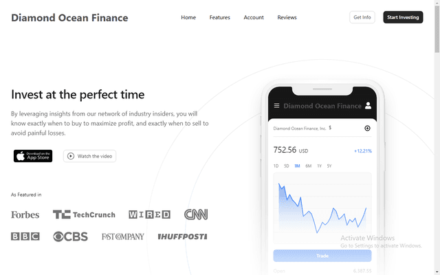 Screenshot of Diamond Ocean Finance