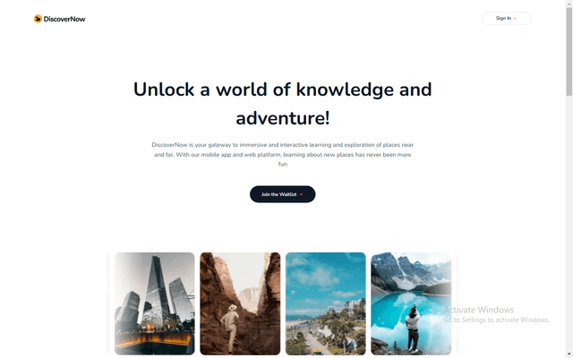 Screenshot of DiscoverNow